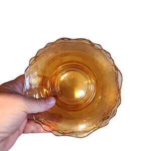 Vintage Martinsville Elegant Glass Newport Amber Set of 4 saucers